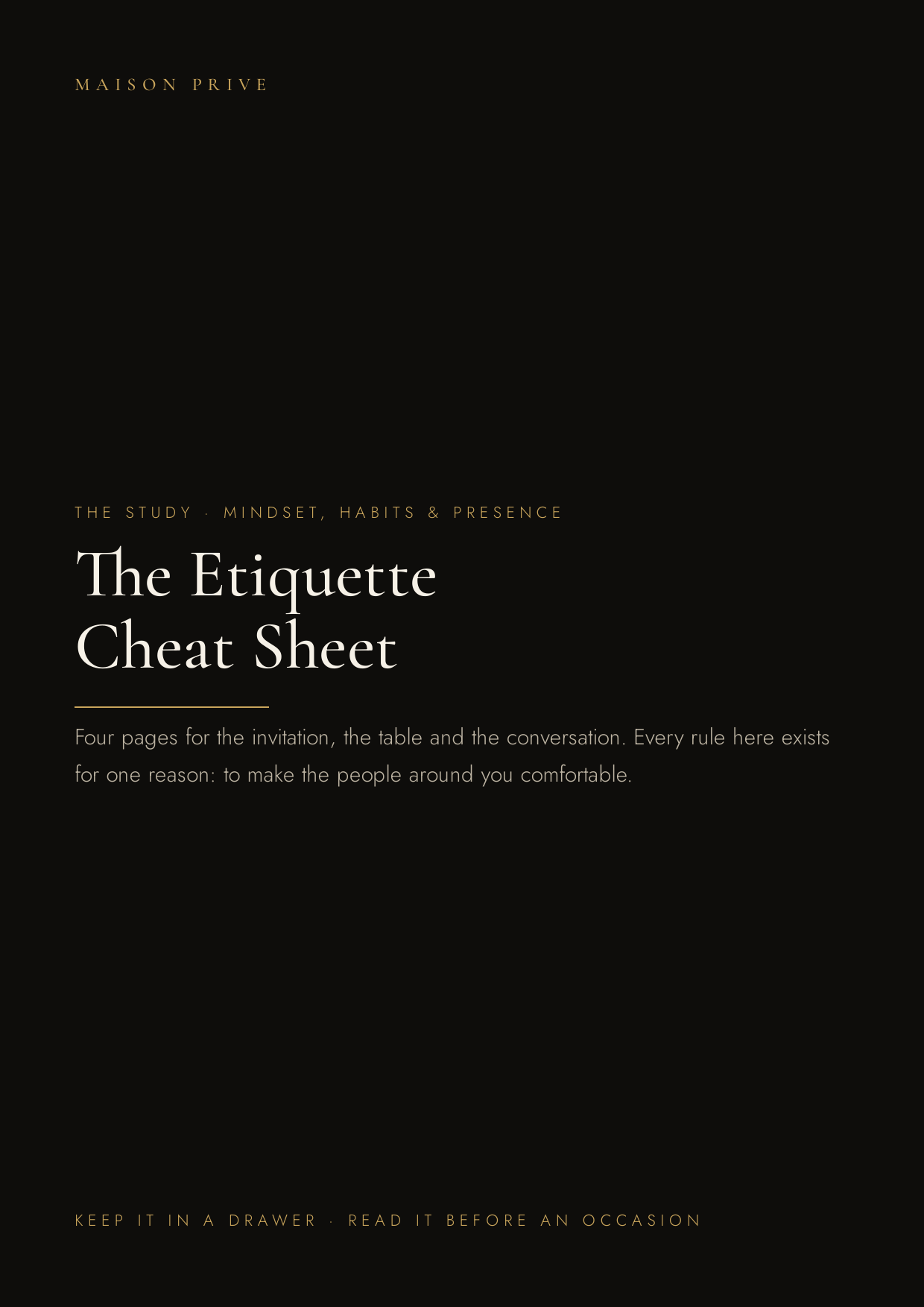 The Etiquette Cheat Sheet