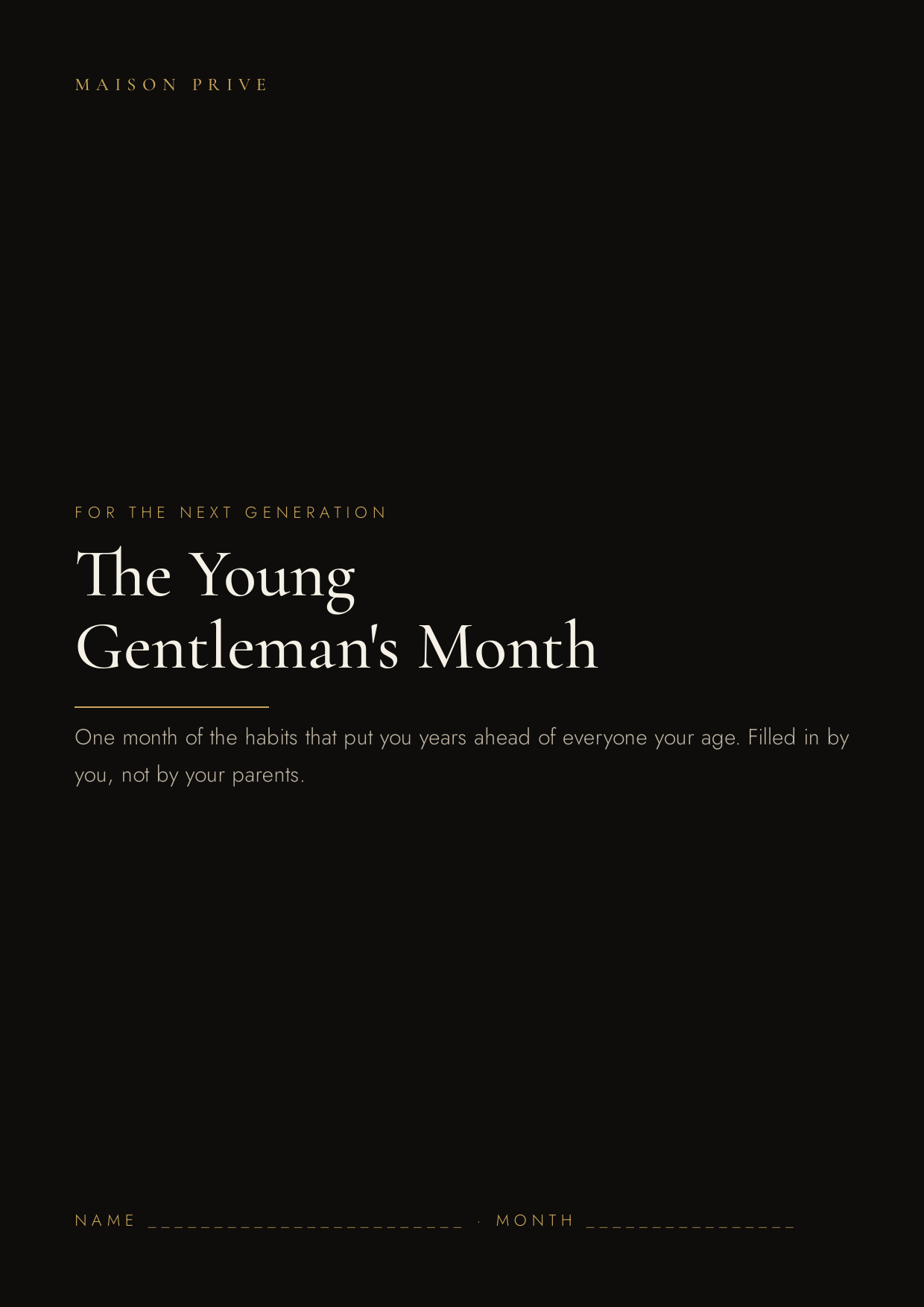 The Young Gentleman's Month